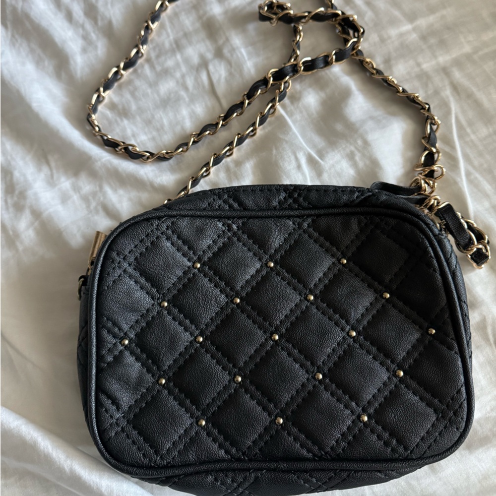 Black Quilted Crossbody Bag